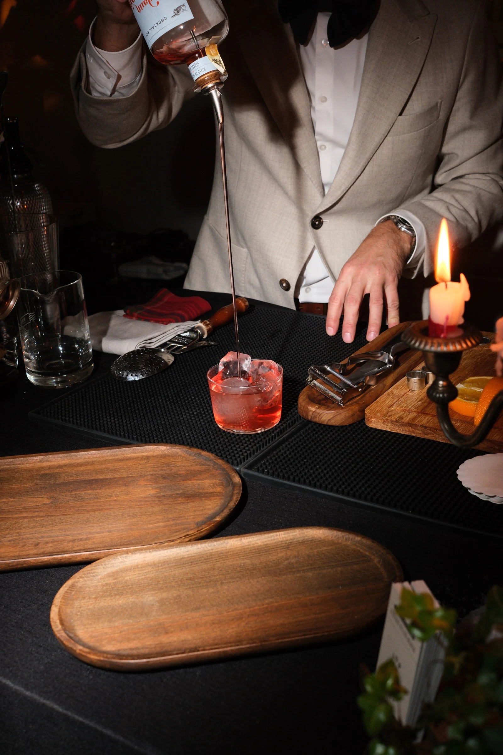 Cocktail being poured