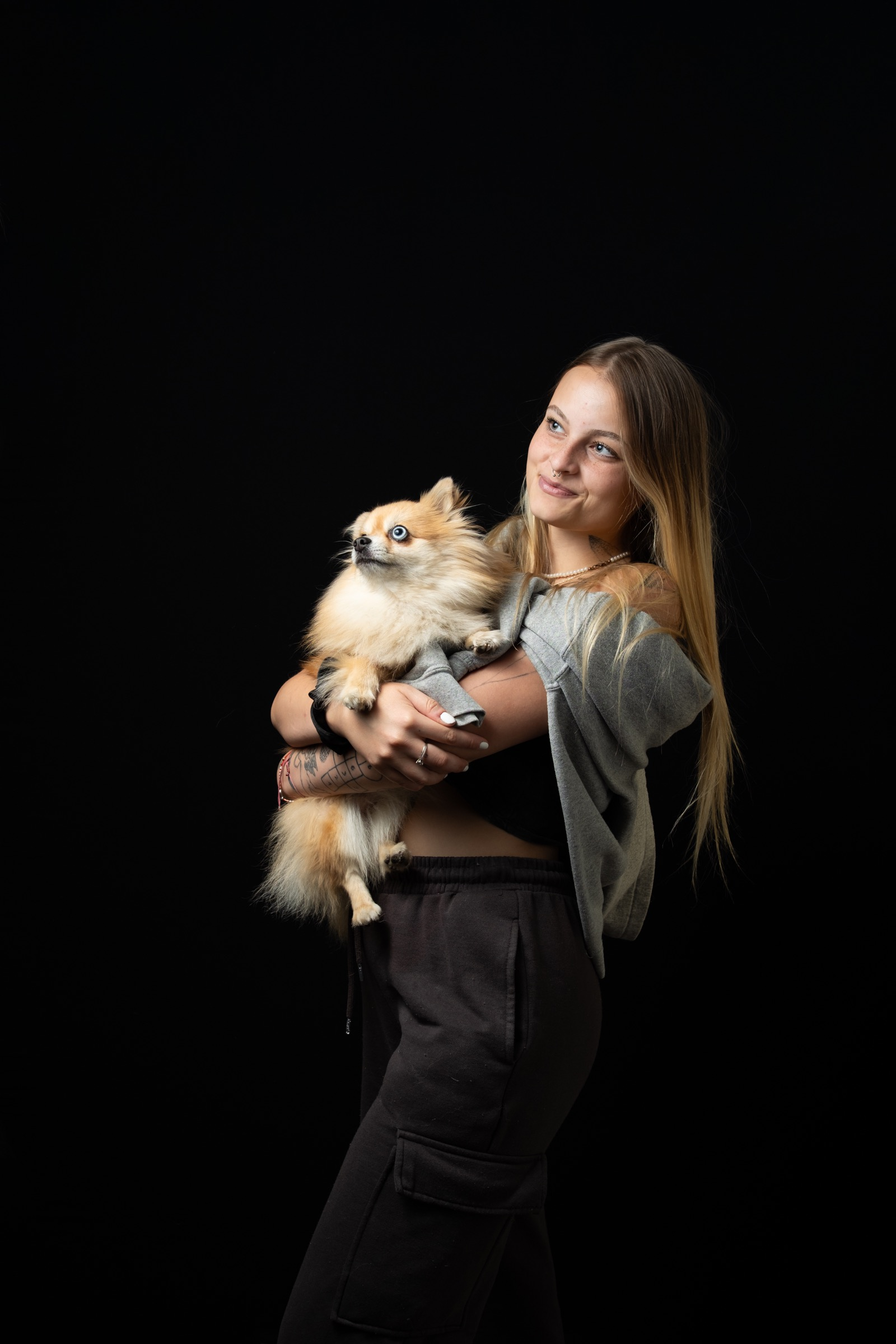 Portrait on black background