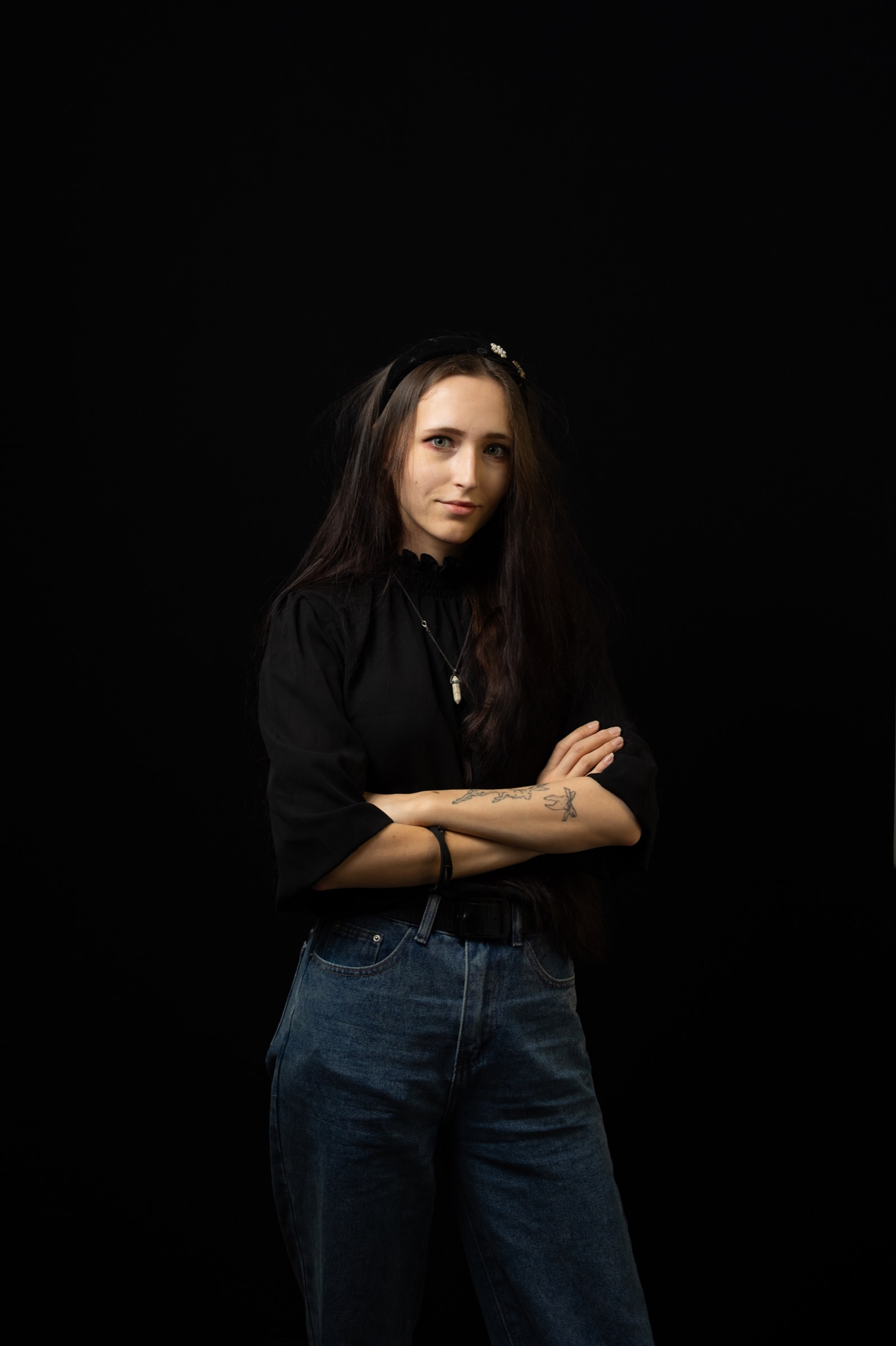 Portrait on black background