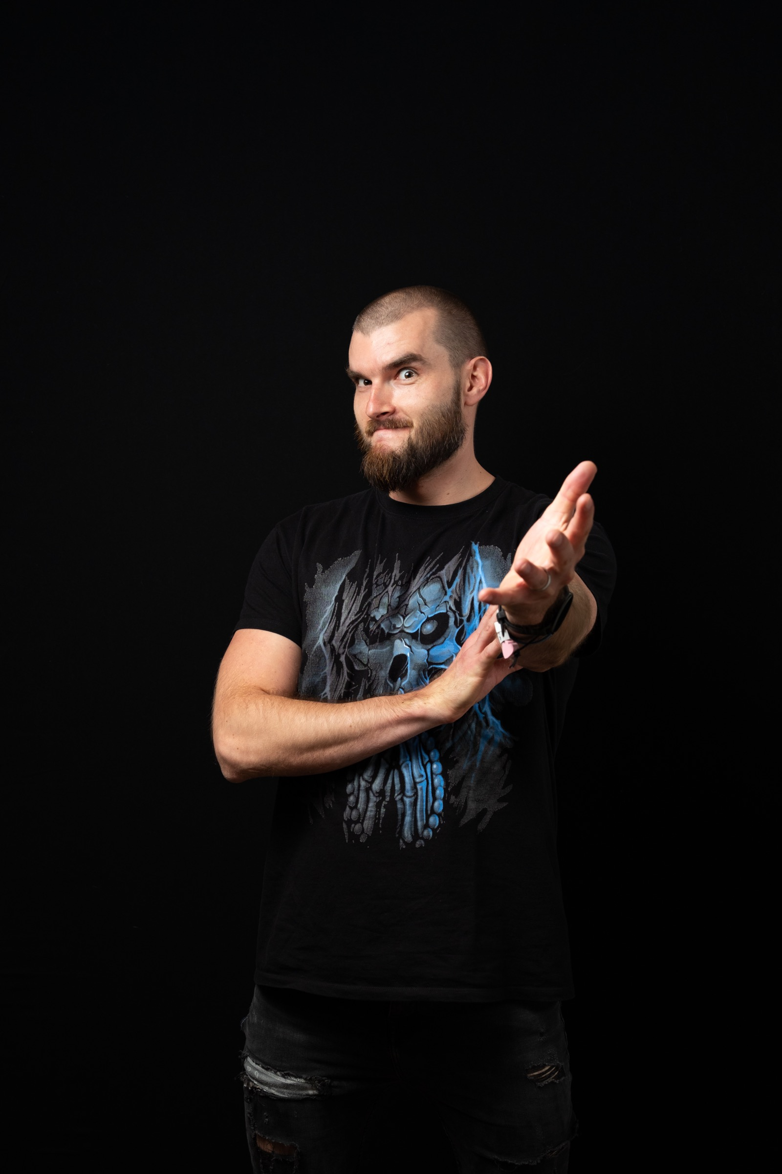 Portrait on black background